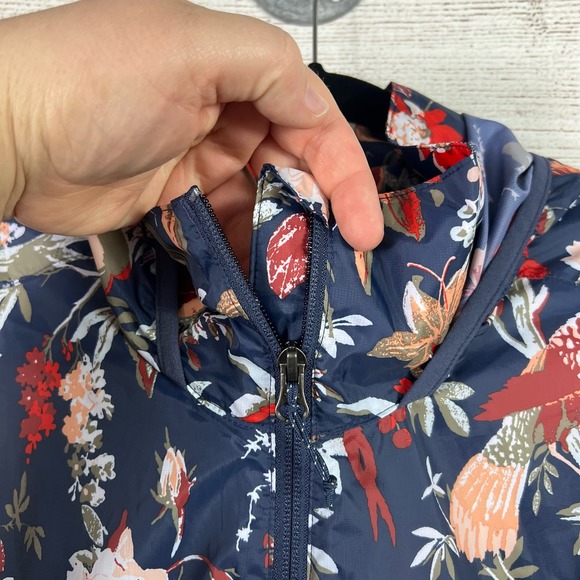 Columbia Women's Inner Limits ll Floral Bird Print Navy Rain Jacket Size Large - Picture 4 of 14